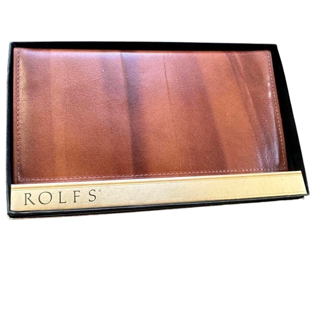 Rolfs‎ brown leather checkbook cover